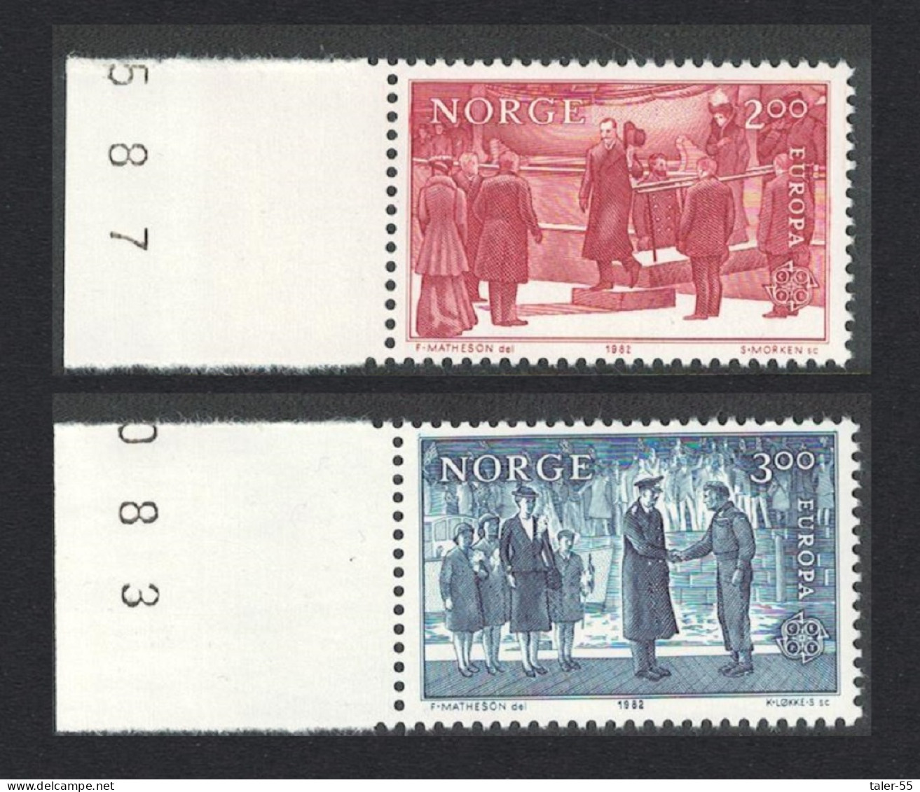 Norway Europa Historic Events 2v Left Margins 1982 MNH SG#898-899 - Unused Stamps