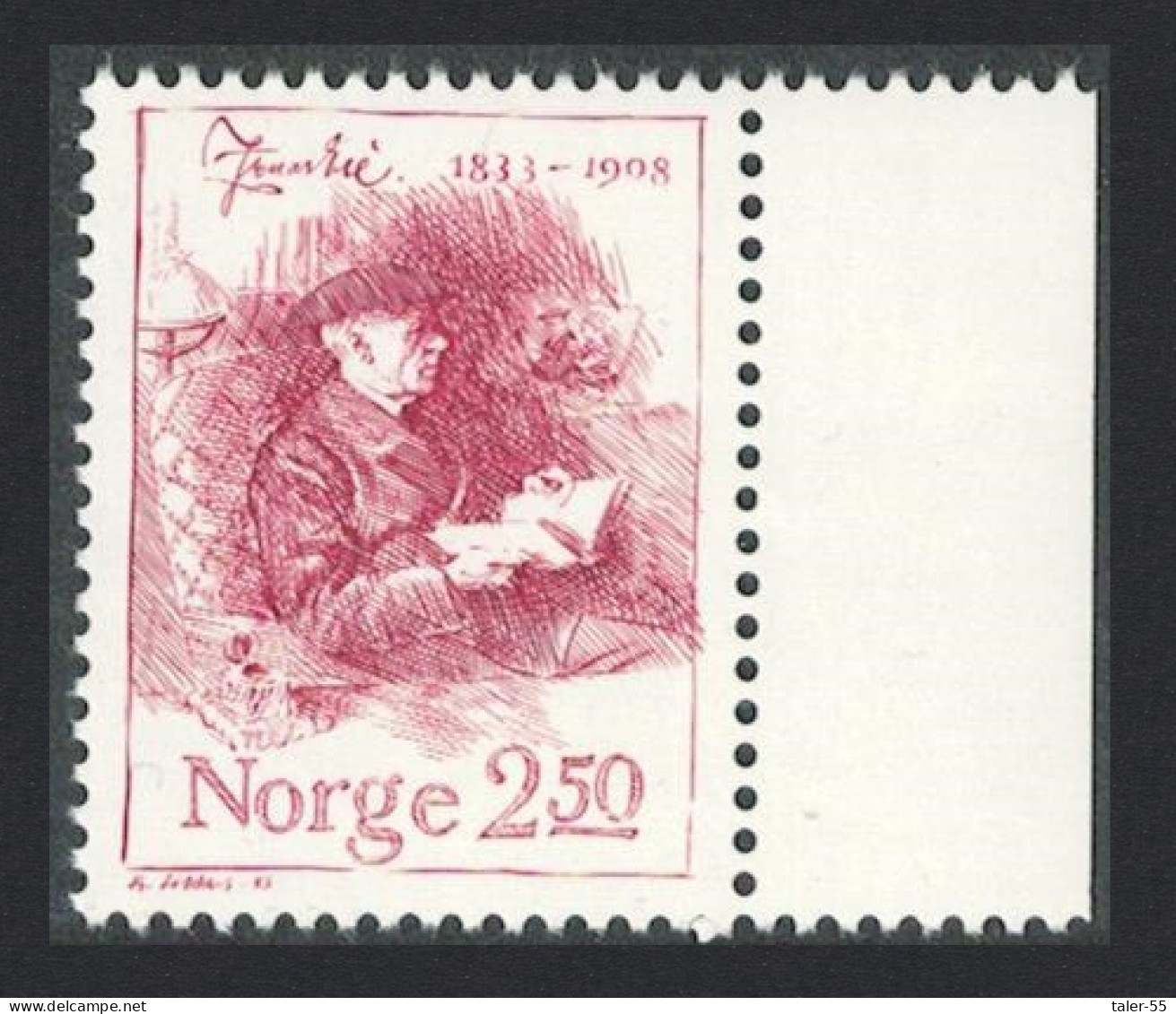 Norway 150th Birth Anniversary Of Jonas Lie Author Margin 1983 MNH SG#921 - Nuevos