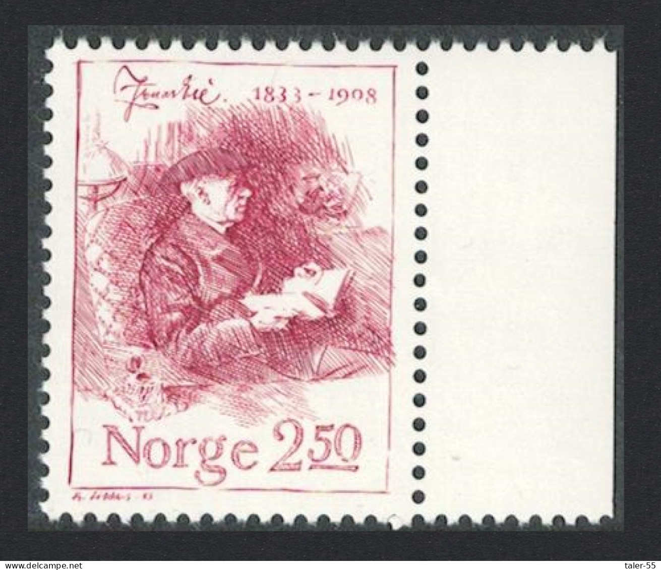 Norway 150th Birth Anniversary Of Jonas Lie Author Margin 1983 MNH SG#921 - Ungebraucht