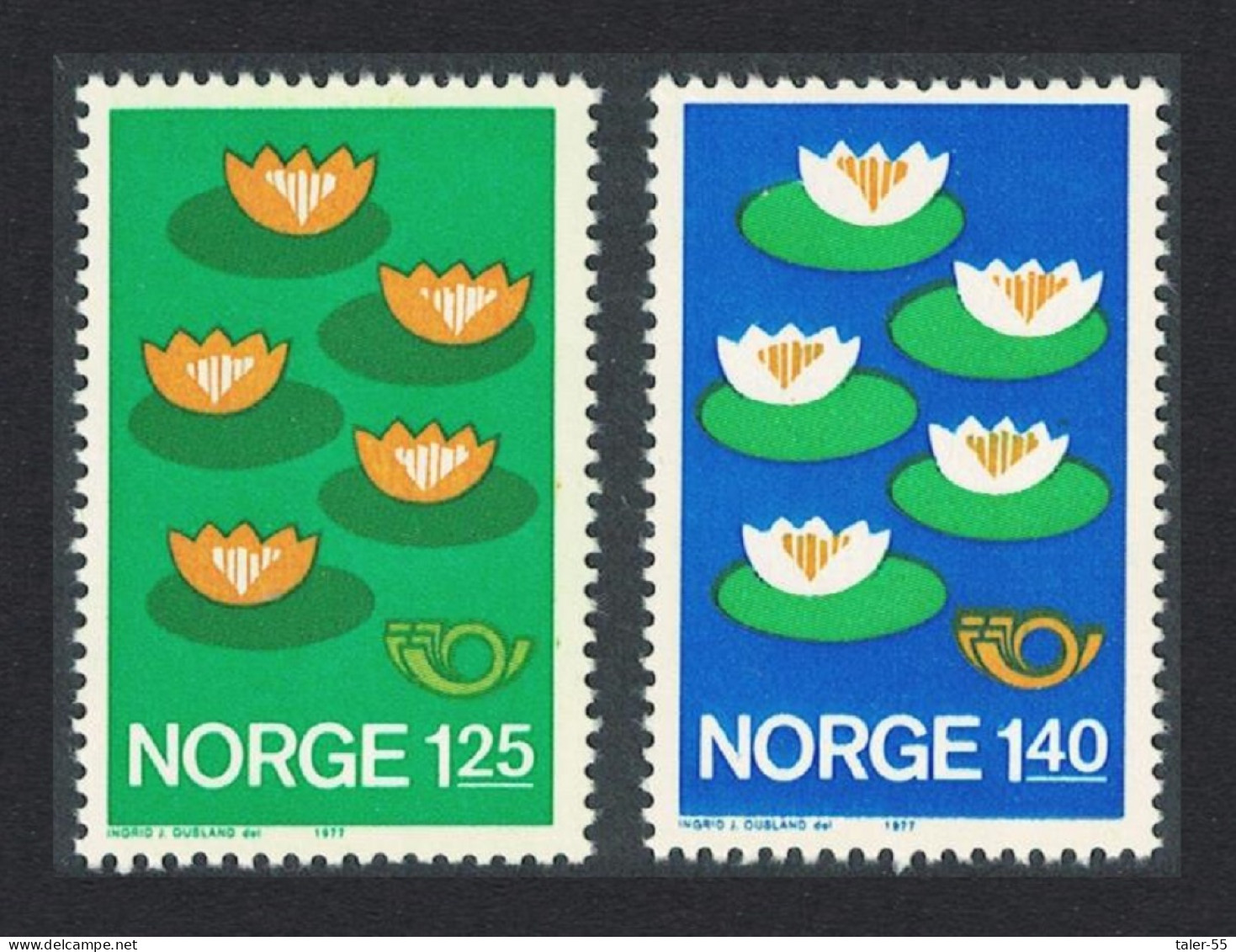 Norway Lotus Flower Environment Protection 2v Joint Issue 1977 MNH SG#770-771 MI#737-738 Sc#688-689 - Nuevos