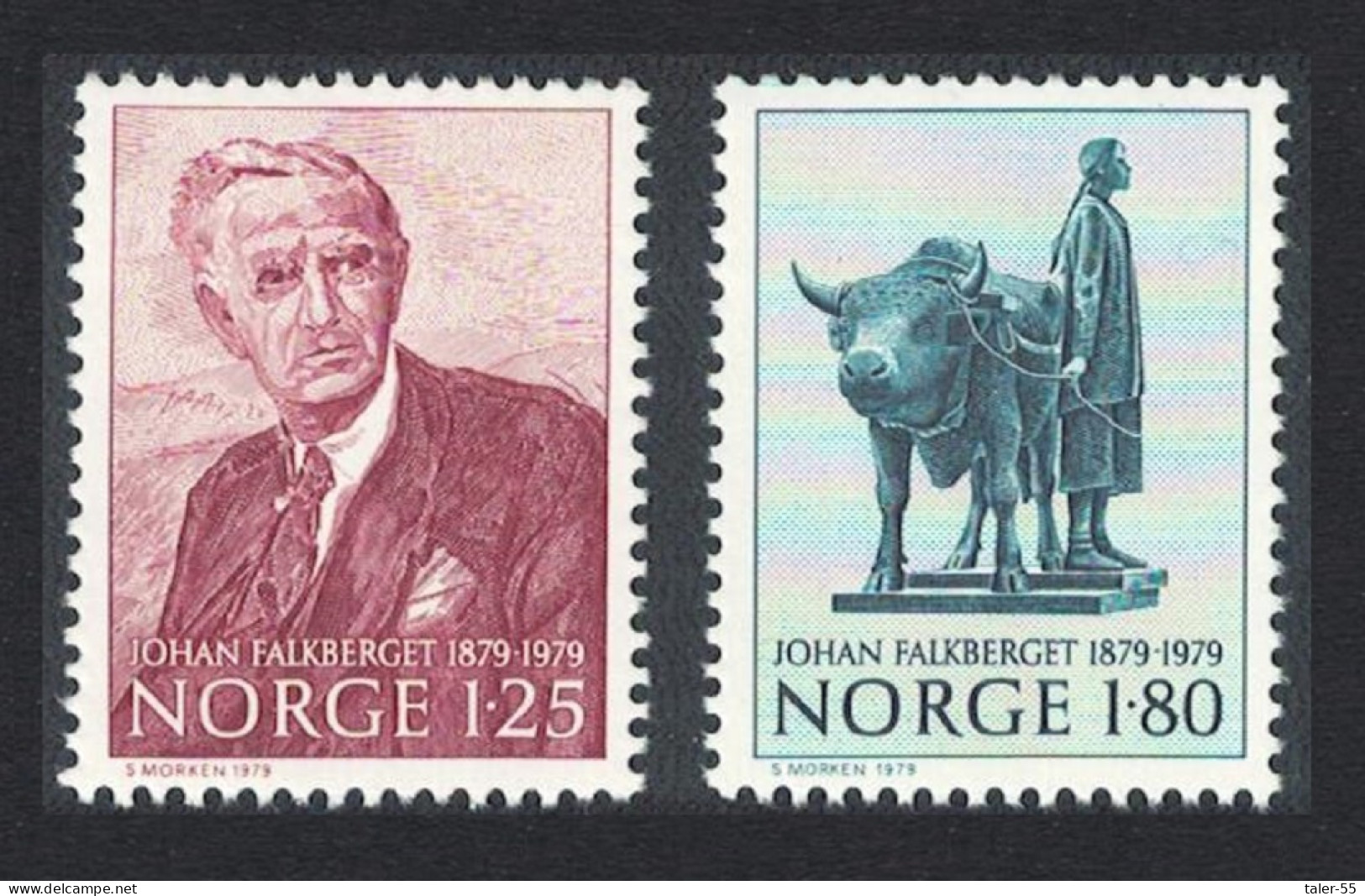 Norway Birth Centenary Of Johan Falkberget Novelist 2v 1979 MNH SG#845-846 MI#797-798 Sc#748-749 - Ungebraucht