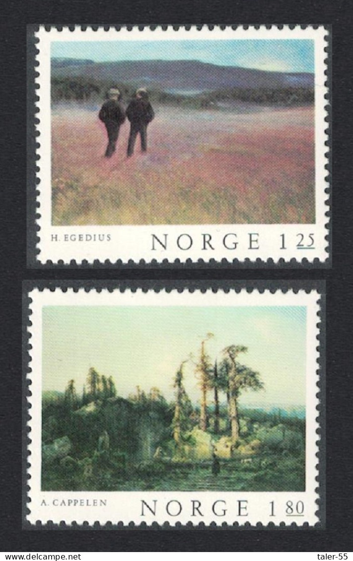 Norway Paintings 2v 1977 MNH SG#806-807 MI#753-754 Sc#704-705 - Unused Stamps