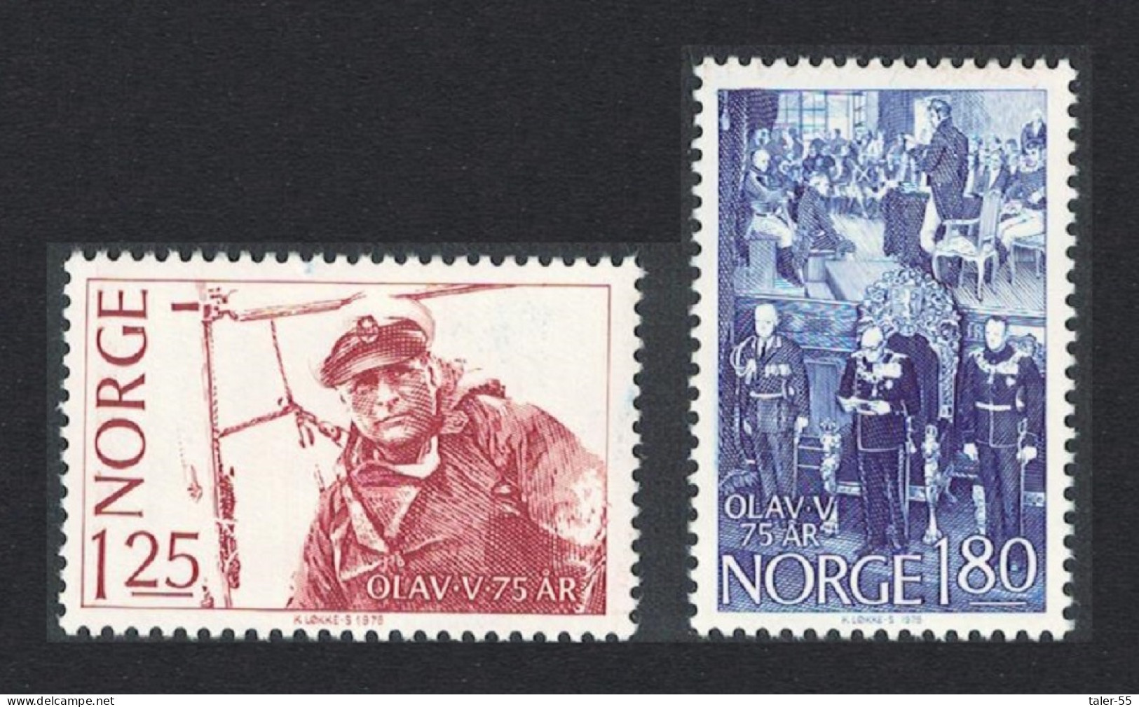 Norway 75th Birthday Of King Olav V 2v 1978 MNH SG#817-818 MI#773-774 Sc#731-732 - Ungebraucht