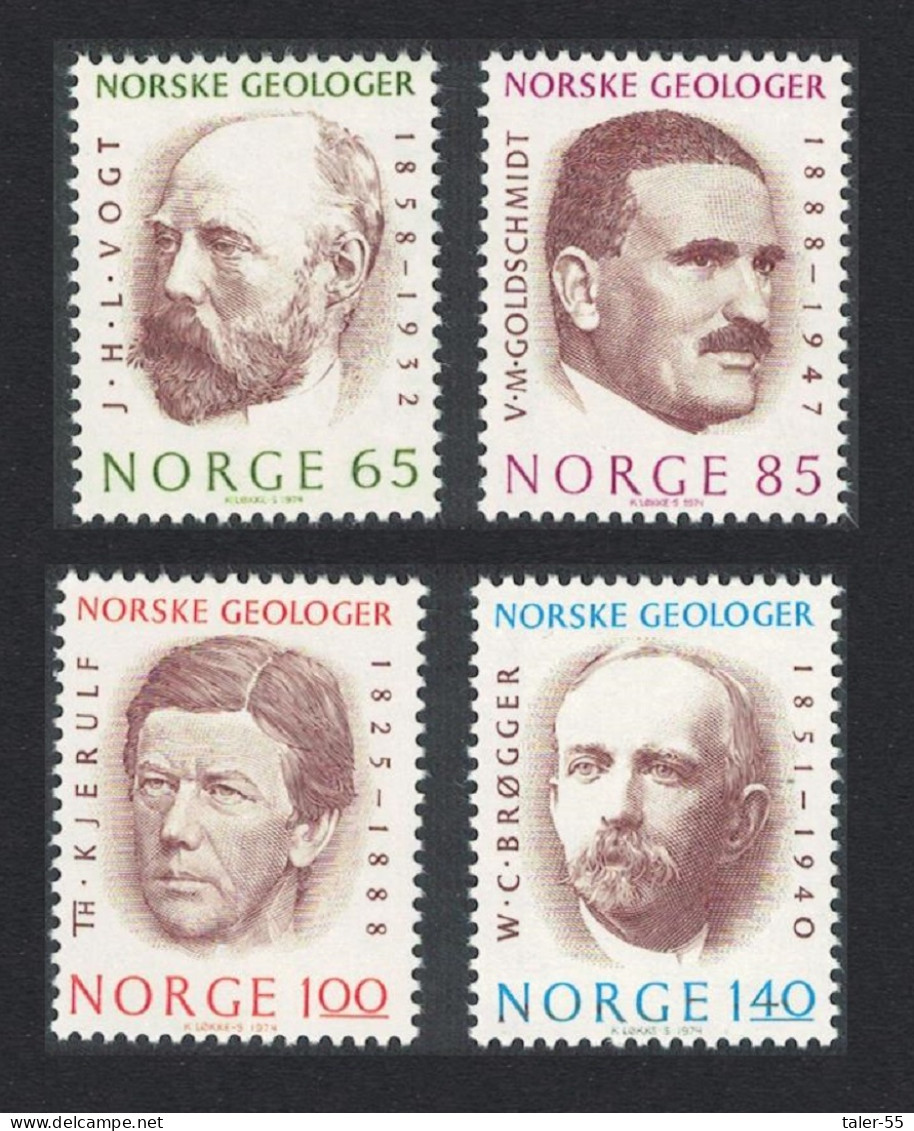 Norway Norwegian Geologists 4v 1974 MNH SG#722-725 Sc#639-642 - Ongebruikt
