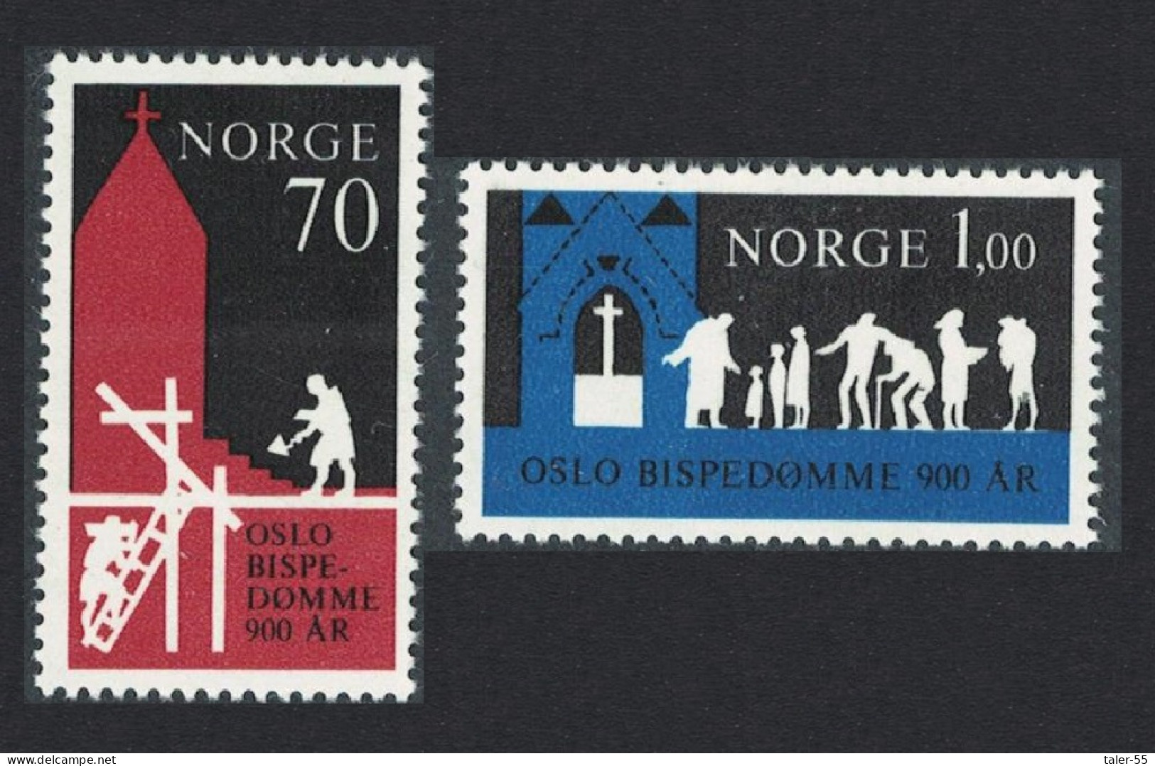 Norway Church 900th Anniversary Of Oslo Bishopric 2v 1971 MNH SG#669-670 Sc#576-577 - Neufs