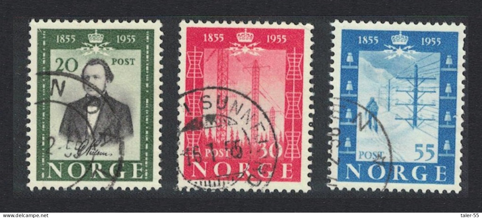 Norway Telegraph Service 3v 1954 Canc SG#449-451 - Oblitérés