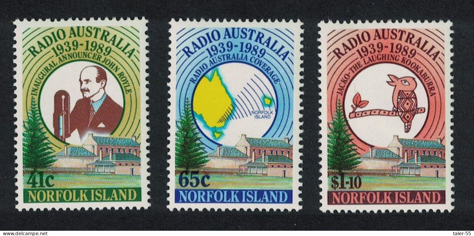 Norfolk Bird 50th Anniversary Of Radio Australia 3v 1989 MNH SG#474-476 Sc#466-468 - Norfolk Eiland