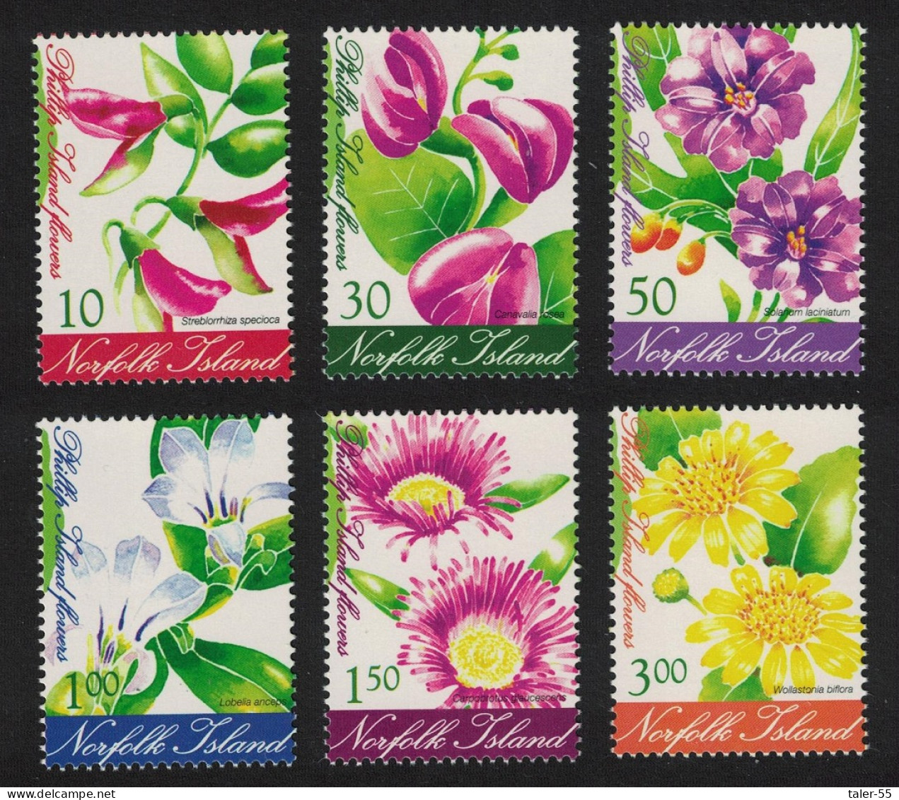 Norfolk Flowers 6v 2002 MNH SG#797=807 MI#805-810 - Norfolk Eiland