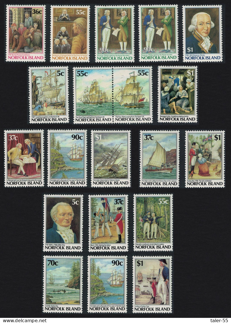 Norfolk Bicentenary Collection 20v 1986 MNH SG#396=443 - Norfolk Island