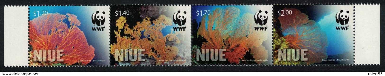 Niue WWF Giant Sea Fan Corals Marine Life Strip Of 4v 2012 MNH SG#1089-1092 - Niue