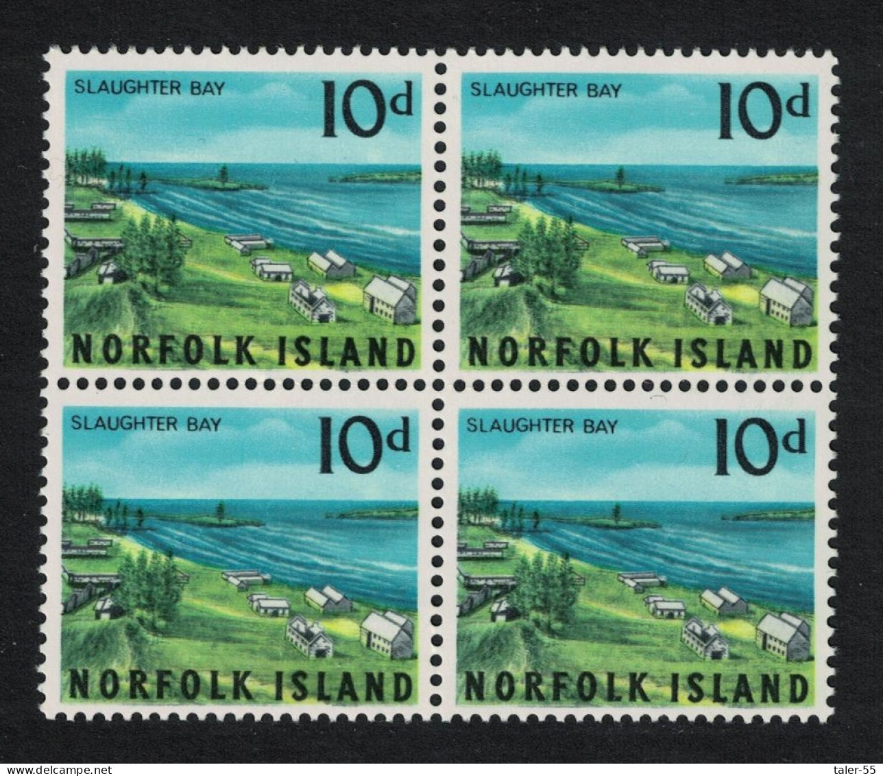 Norfolk Slaughter Bay 10d Block Of 4 1964 MNH SG#54 Sc#53 - Norfolk Island