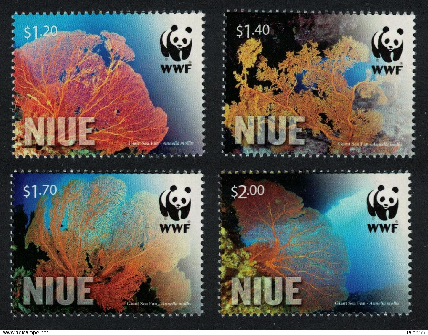 Niue WWF Giant Sea Fan Corals Marine Life 4v 2012 MNH SG#1089-1092 - Niue