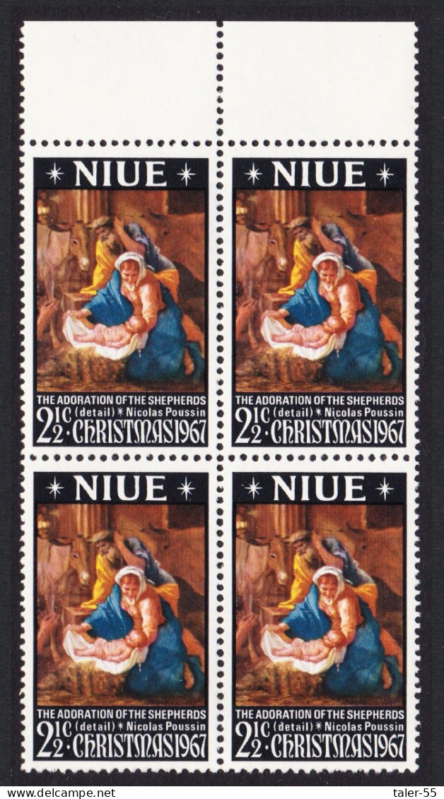 Niue Christmas Block Of 4 1967 MNH SG#139 Sc#120 - Niue