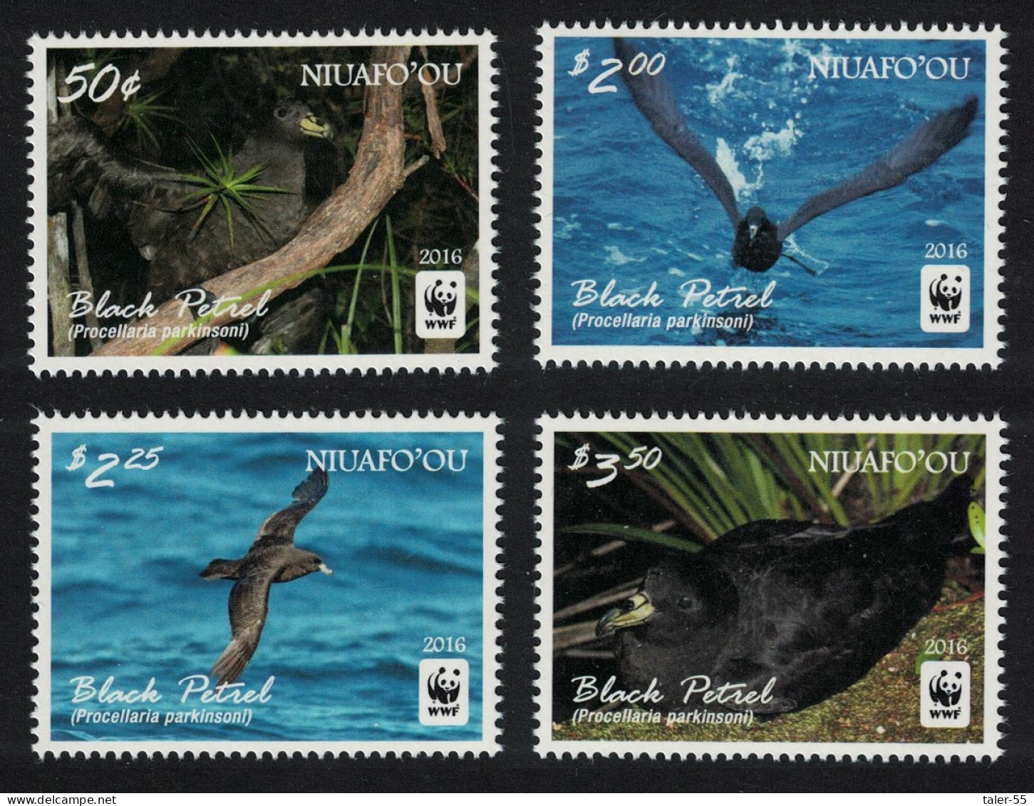 Niuafo'Ou WWF Black Petrel Birds 4v White Frame 2016 MNH SG#420-423 - Tonga (1970-...)