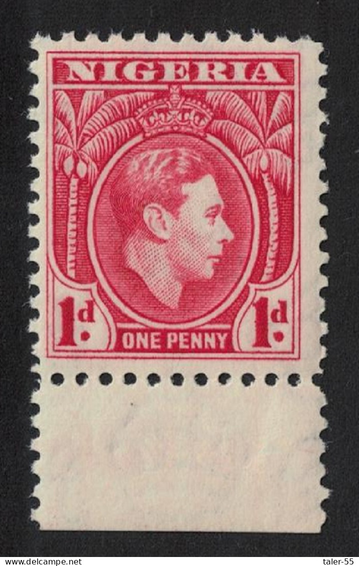 Nigeria George VI 1d Perf 12 Bottom Margin 1938 MNH SG#50 - Nigeria (...-1960)