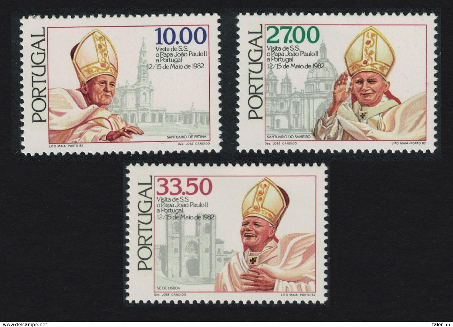 Portugal Pope John Paul II Papal Visit 3v 1982 MNH SG#1881-1883 - Neufs