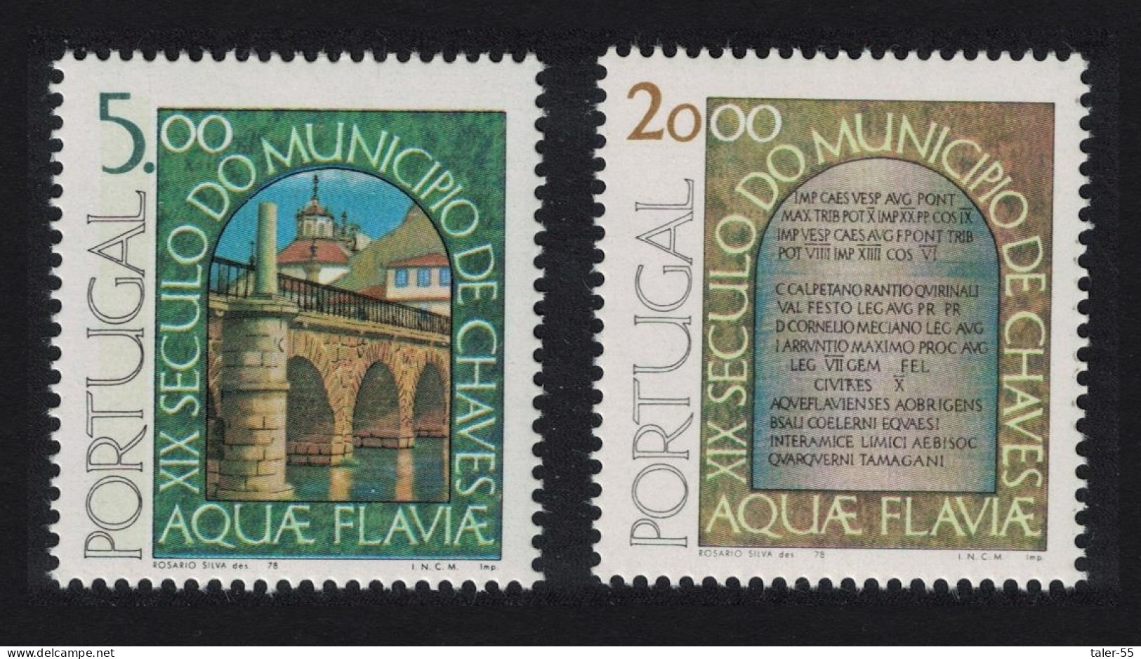 Portugal 19th Century Of Chaves Aquae Flaviae City 2v 1978 MNH SG#1717-1718 - Unused Stamps