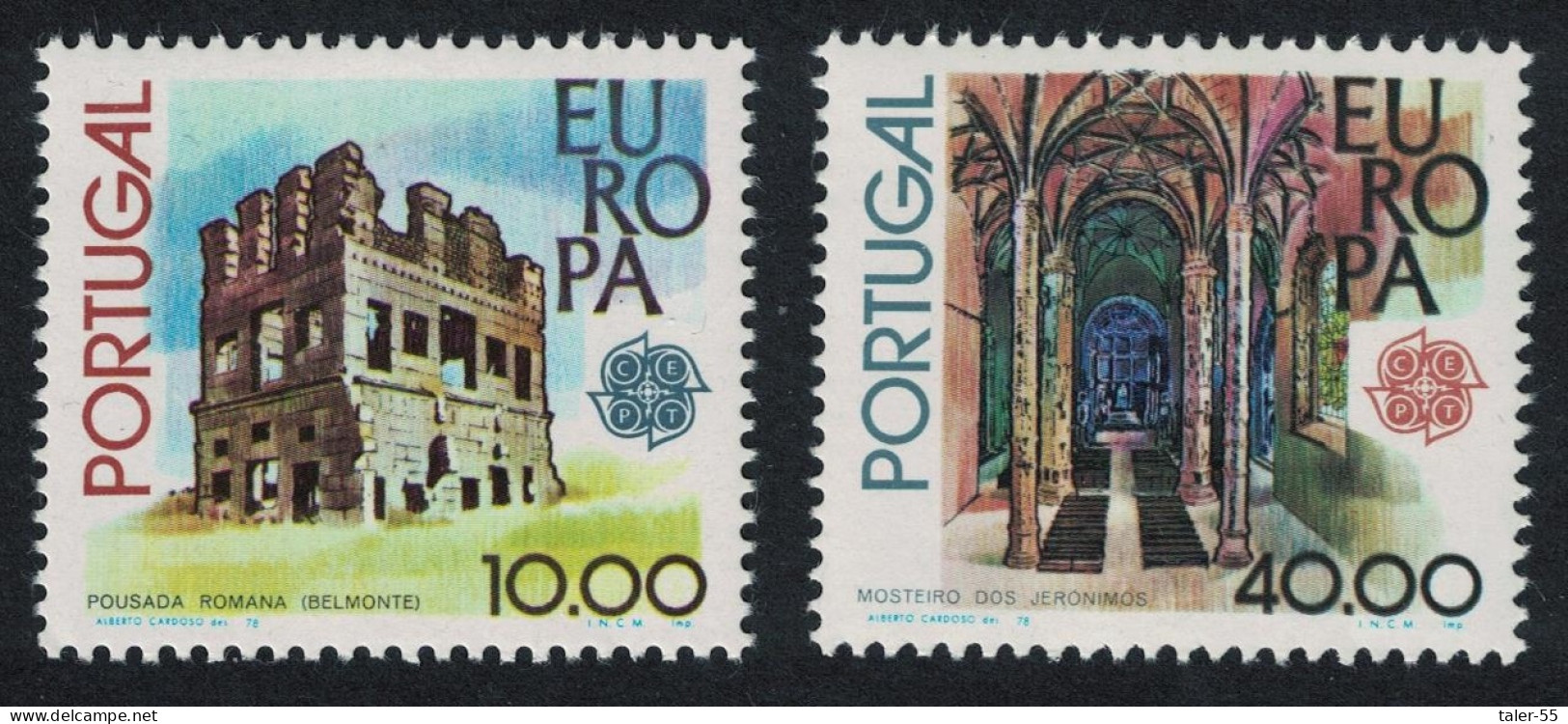 Portugal Europa CEPT Monuments 2v 1978 MNH SG#1714-1715 MI#1403-04 - Unused Stamps