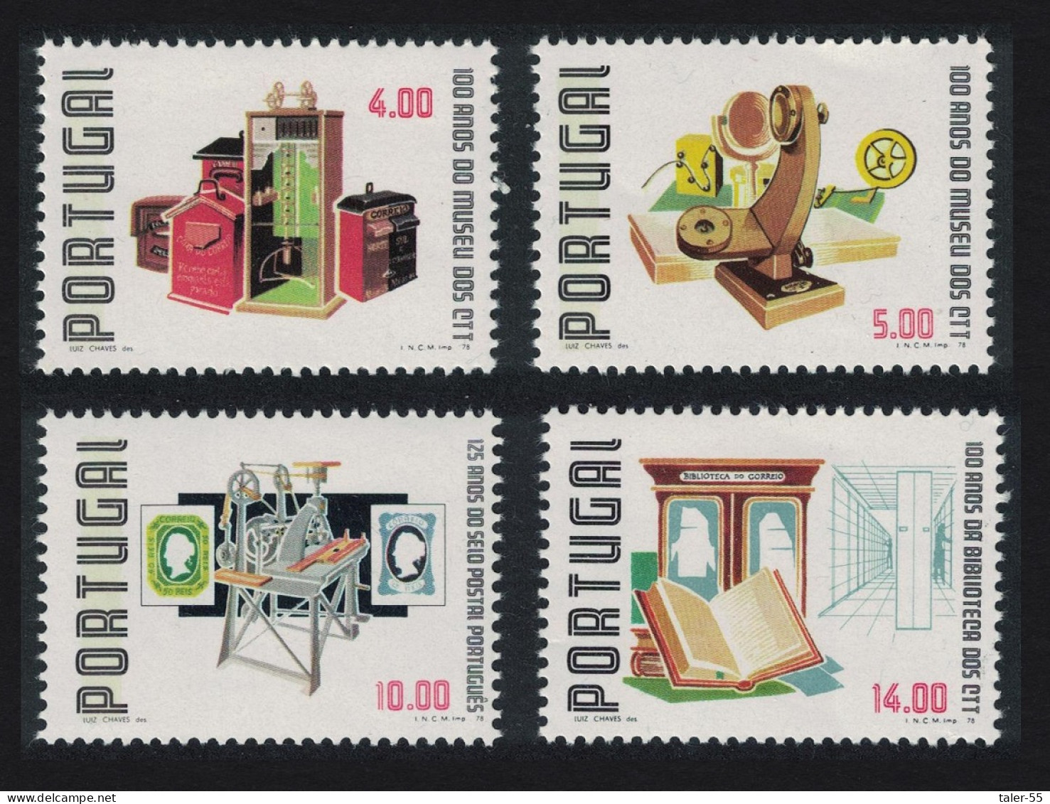 Portugal Post Museum 4v 1978 MNH SG#1737-1740 - Unused Stamps