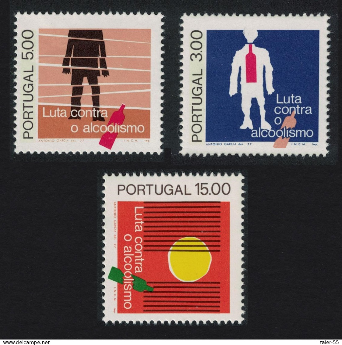 Portugal 10th Anniversary Of Portuguese Anti-Alcoholic Society 3v 1977 MNH SG#1643-1645 - Unused Stamps