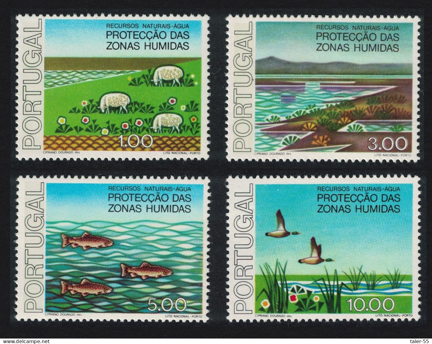 Portugal Birds Fish Sheep Water Conservation 4v 1976 MNH SG#1628-1631 MI#1335-1338 - Neufs