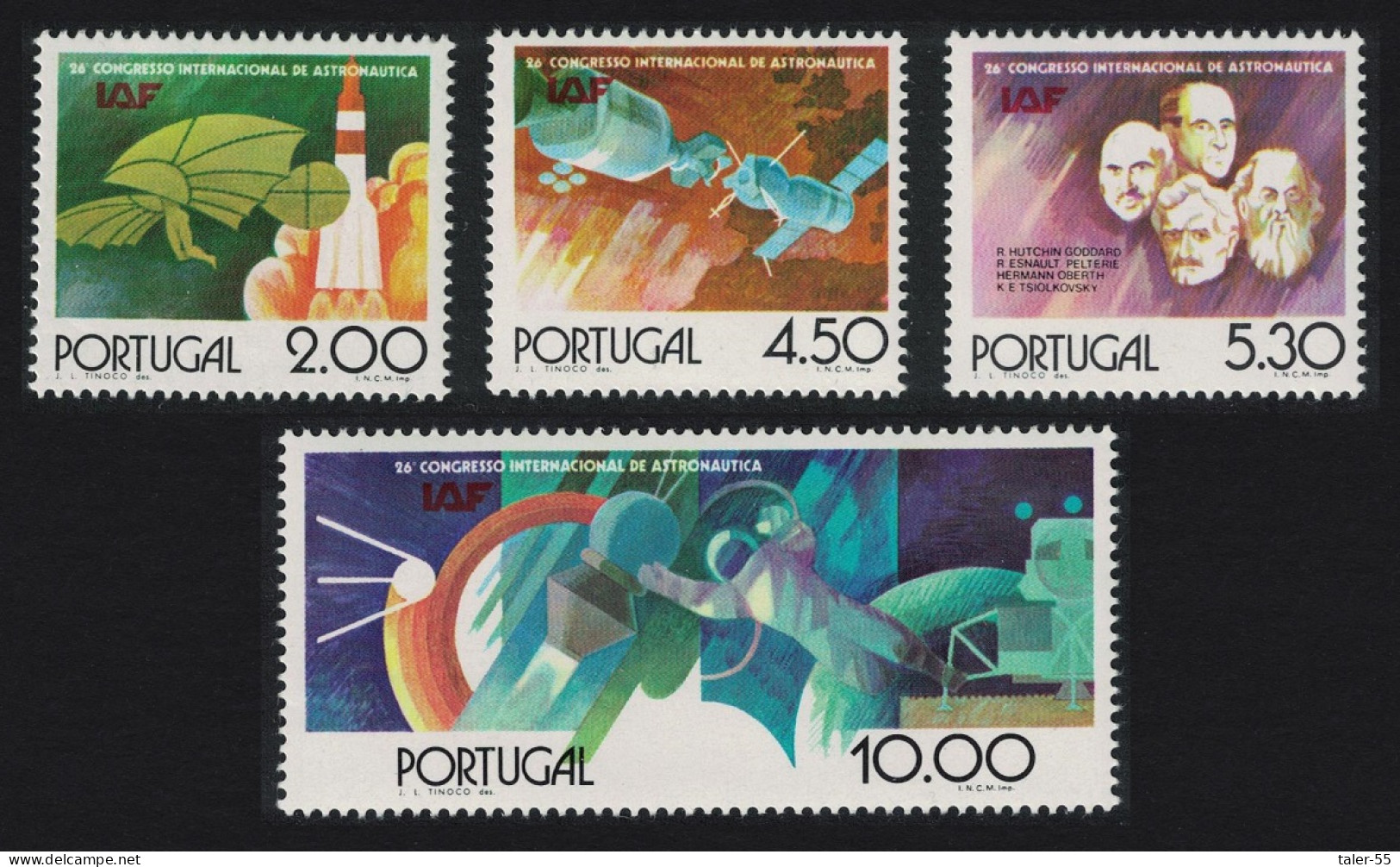 Portugal 26th International Astronautical Federation Congress Lisbon 4v 1975 MNH SG#1580-1583 - Unused Stamps