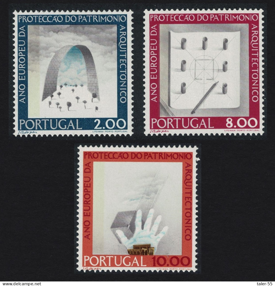 Portugal European Architectural Heritage Year 3v 1975 MNH SG#1587-1589 - Unused Stamps