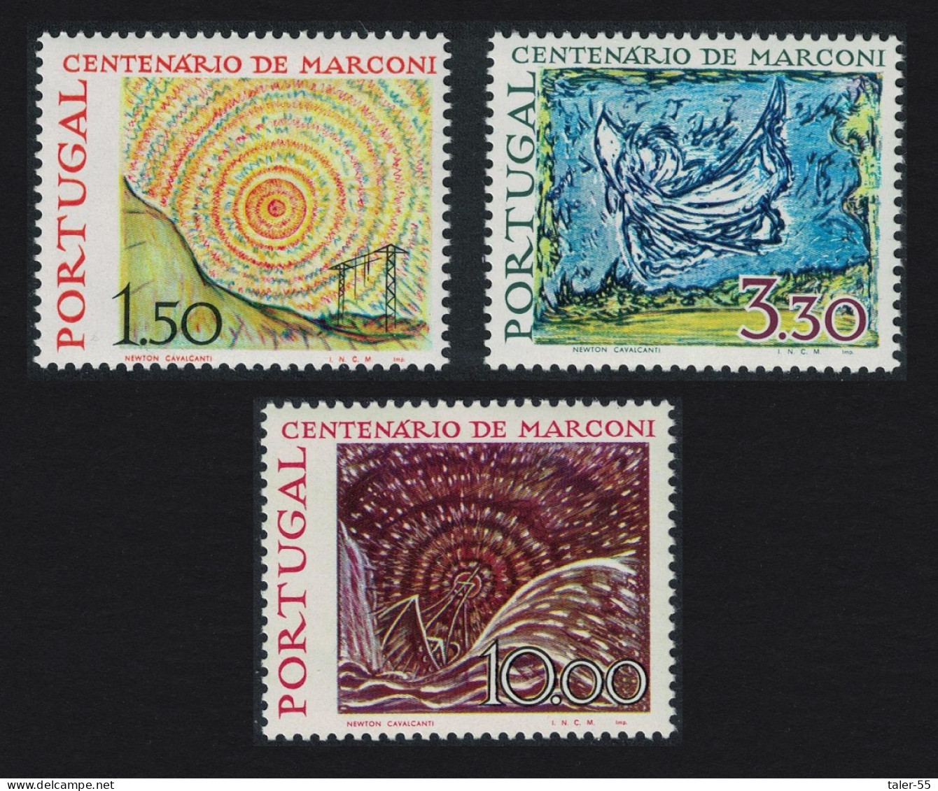Portugal Birth Centenary Of Guglielmo Marconi Radio Pioneer 3v 1974 MNH SG#1533-1535 - Unused Stamps