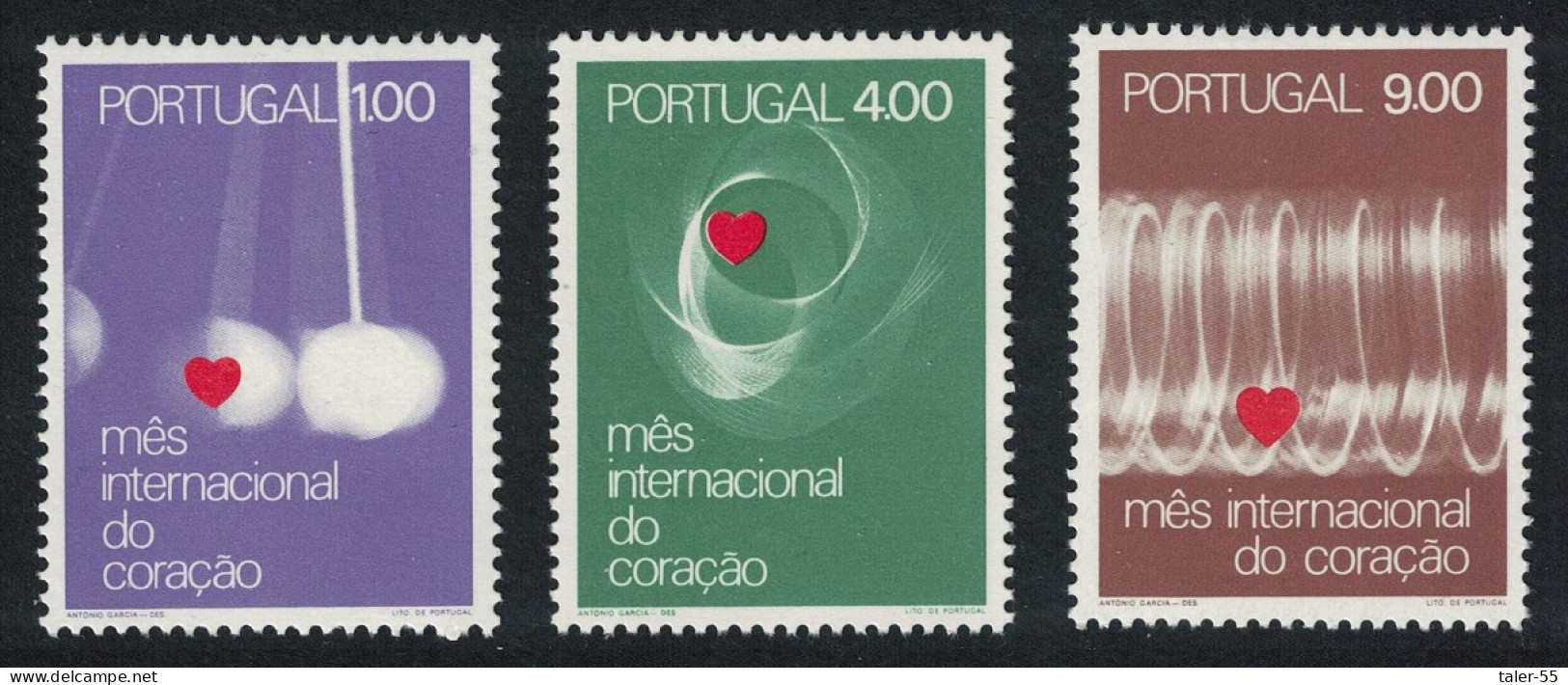 Portugal World Heart Month 3v 1972 MNH SG#1467-1469 - Nuevos