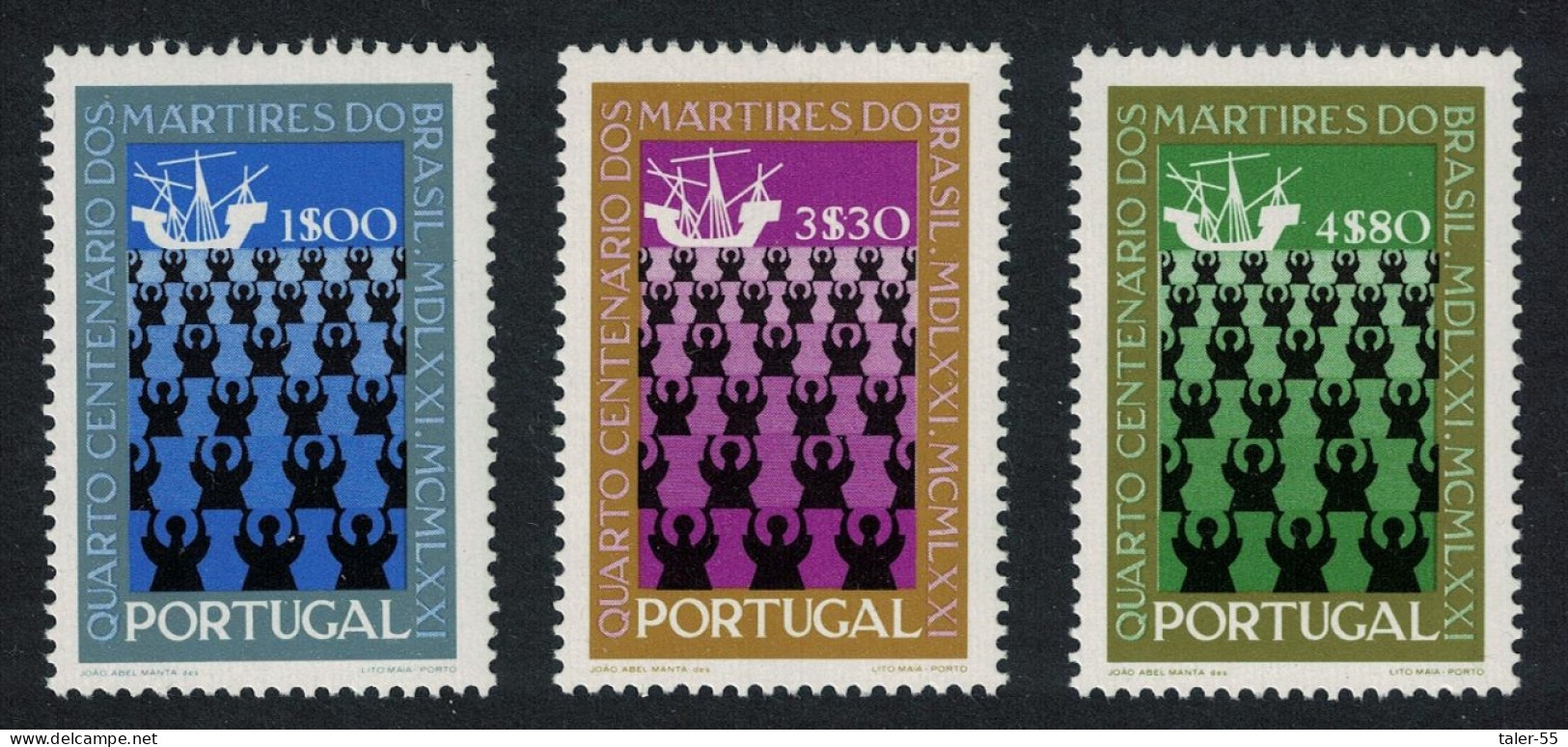 Portugal 400th Anniversary Of Martyrdom Of Brazil Missionaries 3v 1971 MNH SG#1435-1437 - Neufs