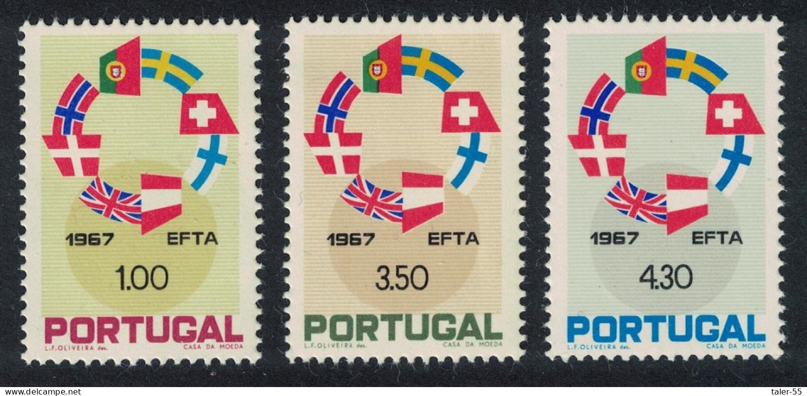 Portugal European Free Trade Association 3v 1967 MNH SG#1329-1331 - Neufs