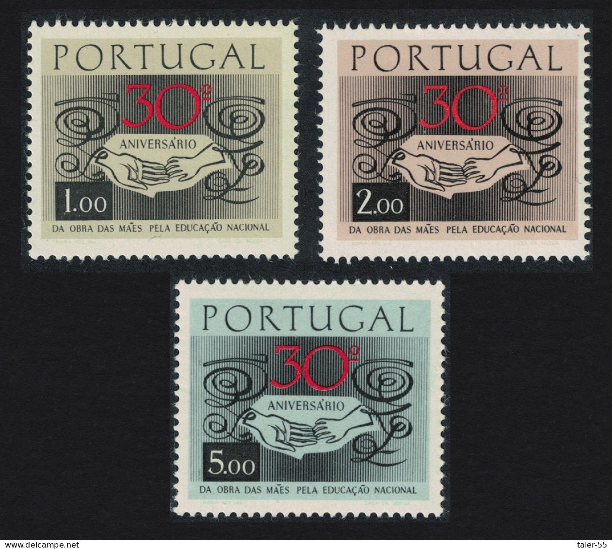 Portugal Mothers For National Education OMEN 3v 1968 MNH SG#1340-1342 - Nuevos