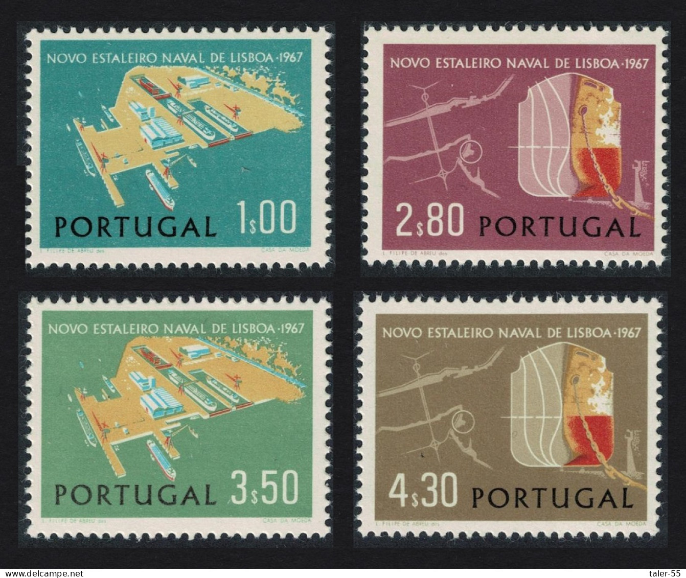 Portugal Inauguration Of Lisnave Shipyard Lisbon 4v 1967 MNH SG#1322-1325 - Neufs