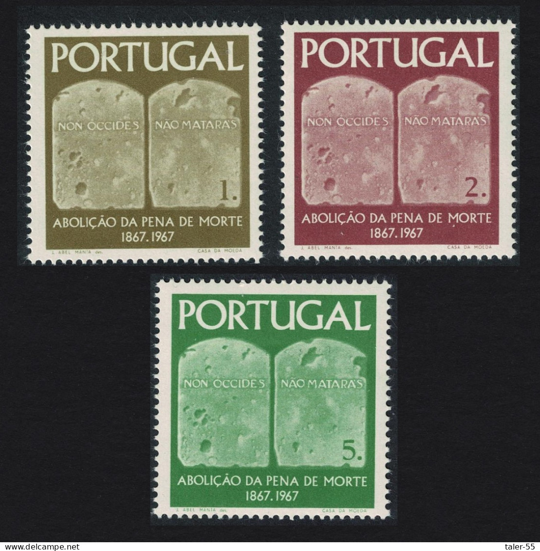 Portugal Abolition Of Death Penalty In Portugal 3v 1967 MNH SG#1332-1334 - Nuovi