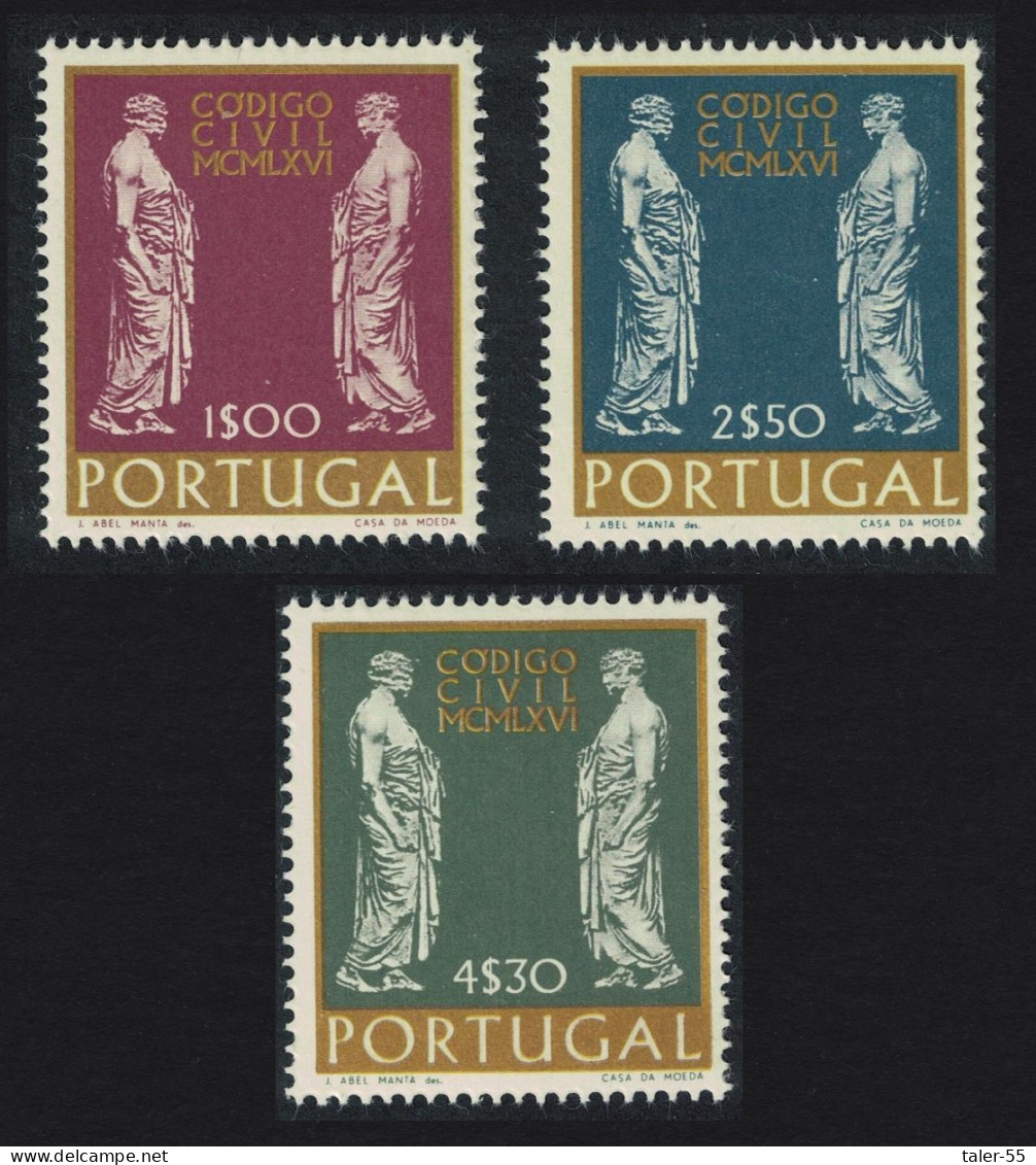 Portugal New Civil Law Code 3v 1967 MNH SG#1319-1321 - Nuovi