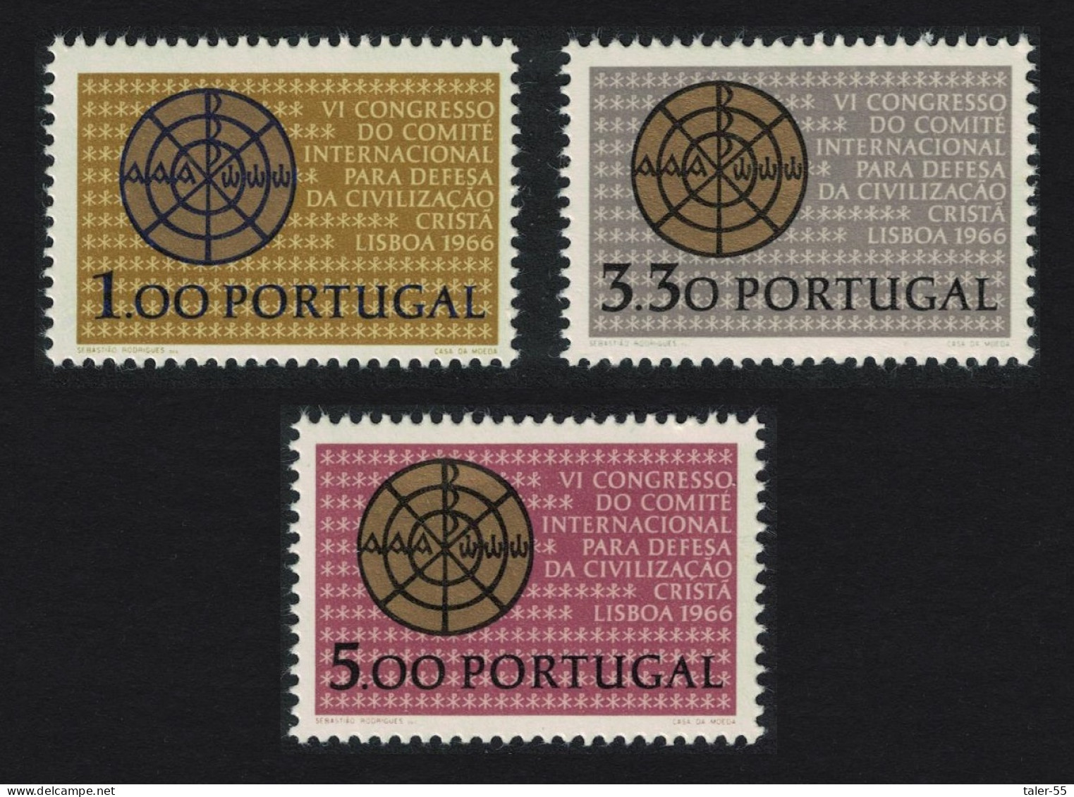 Portugal Defence Of Christian Civilisation Congress Lisbon 3v 1966 SG#1286-1288 - Neufs
