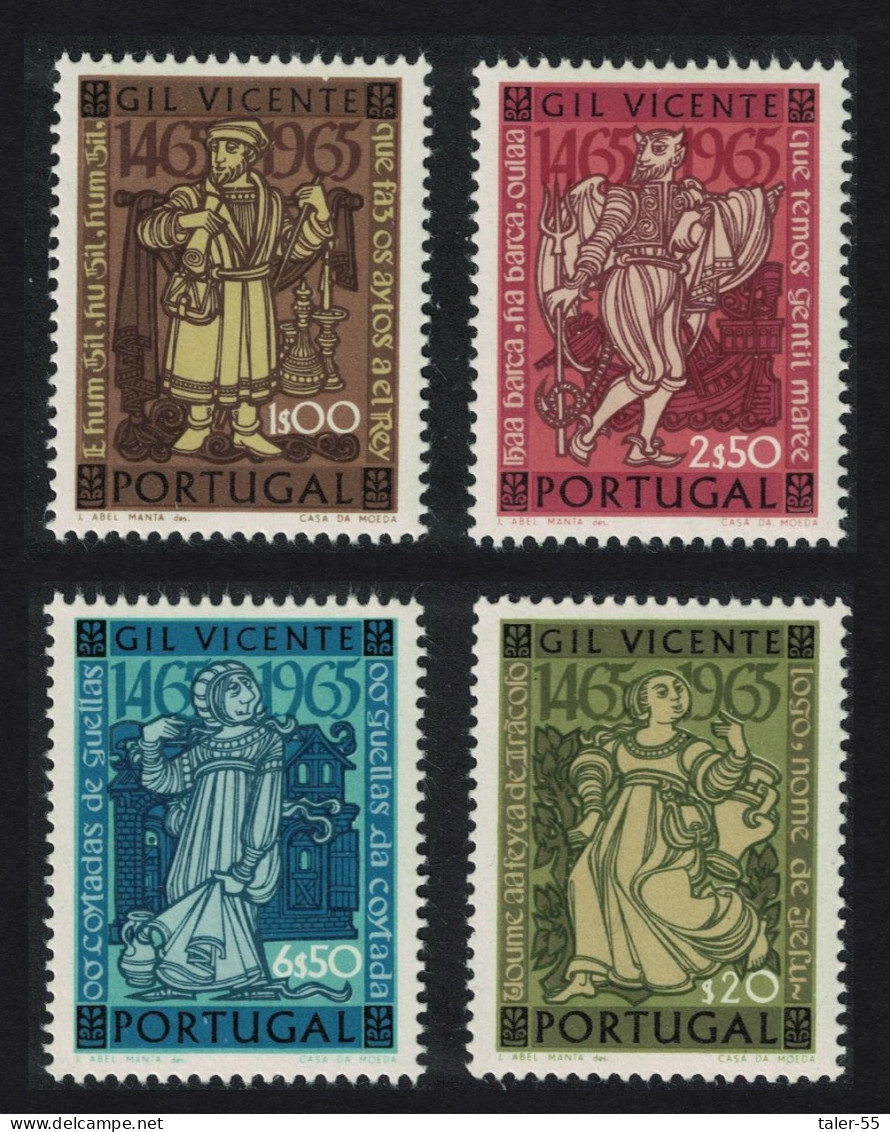 Portugal 500th Birth Anniversary Of Gil Vicente Poet And Dramatist 4v 1965 MNH SG#1282-1285 - Ungebraucht