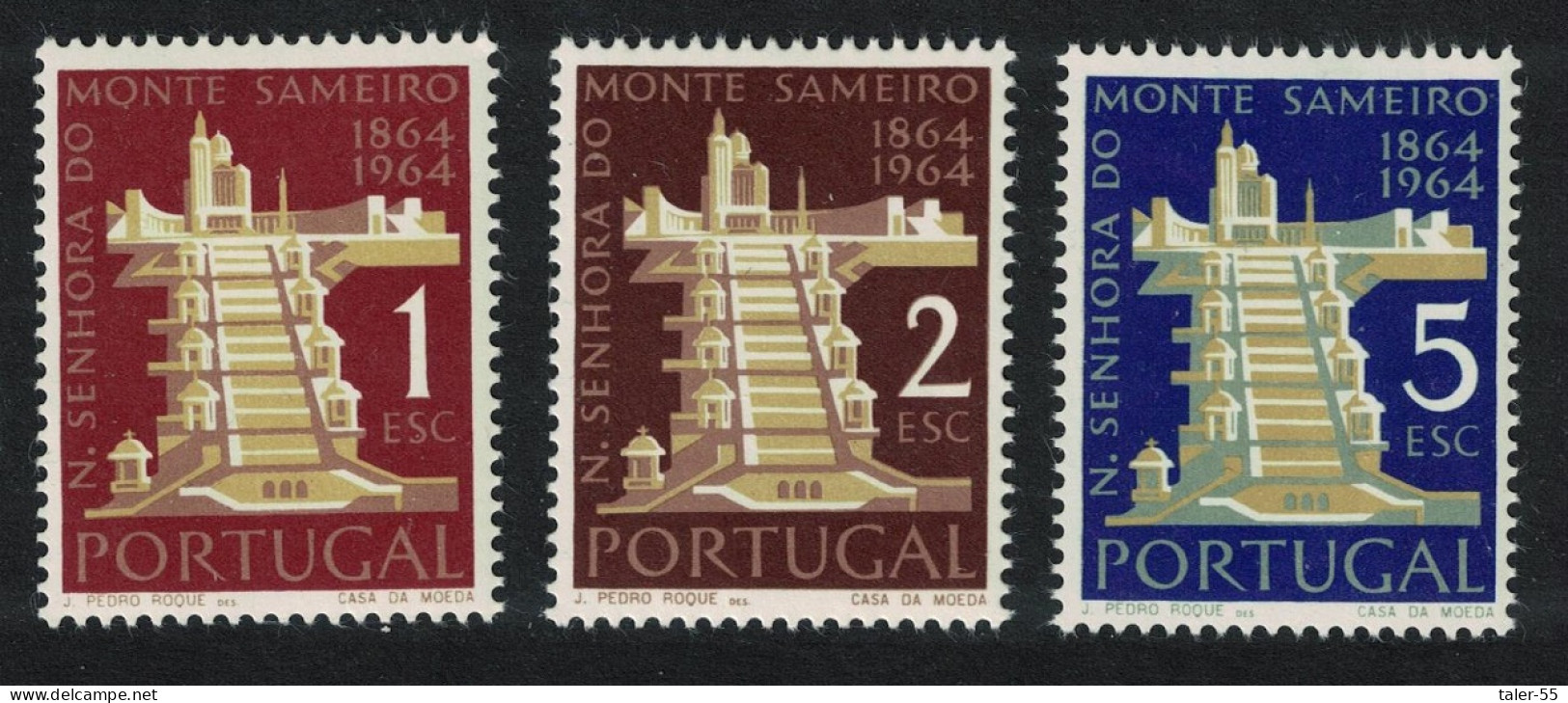 Portugal Sameiro Shrine 3v 1964 MNH SG#1246-1248 - Unused Stamps
