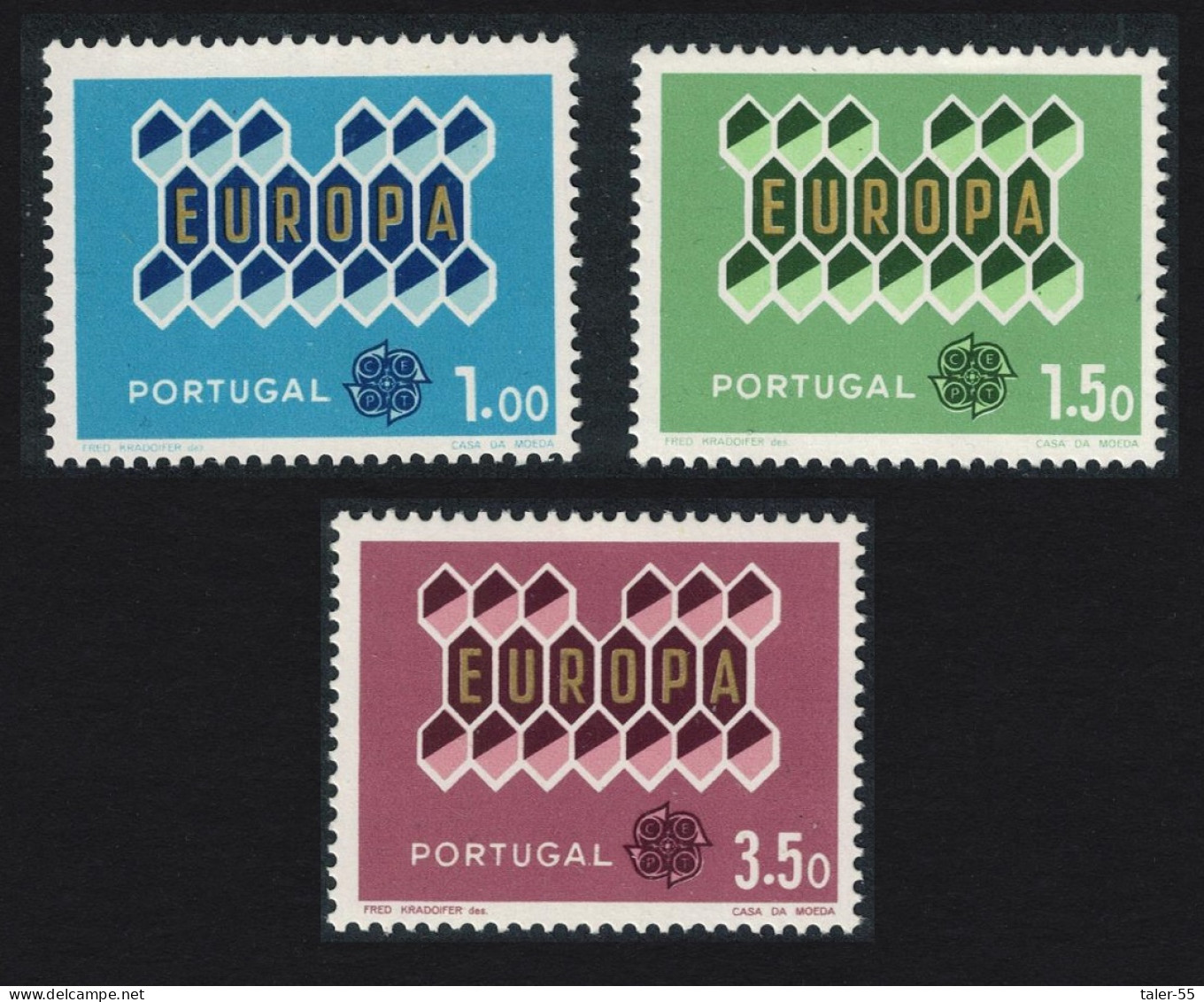 Portugal Europa CEPT Honeycomb 3v 1962 MNH SG#1213-1215 - Neufs