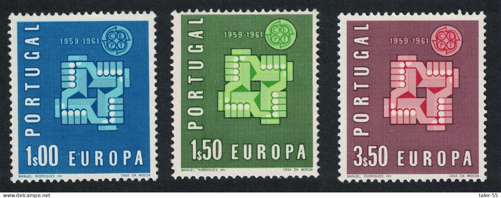 Portugal Europa 3v 1961 MNH SG#1193-1195 - Ungebraucht