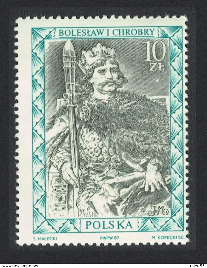 Poland Boleslaw Polish Ruler Drawing By Jan Matejko 1987 MNH SG#3144 - Unused Stamps