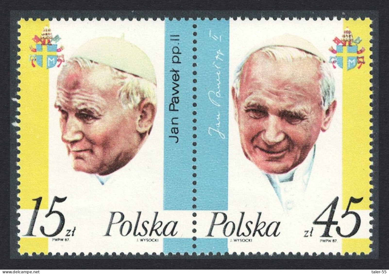 Poland 3rd Papal Visit 2v 1987 MNH SG#3112-3113 - Unused Stamps