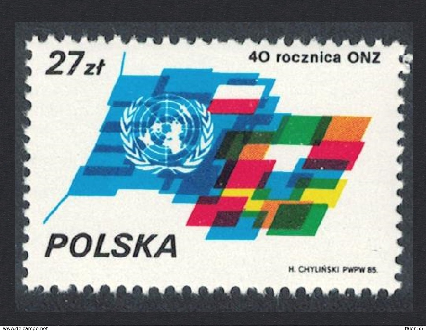 Poland 40th Anniversary Of UNO 1985 MNH SG#3017 Sc#2711 - Unused Stamps