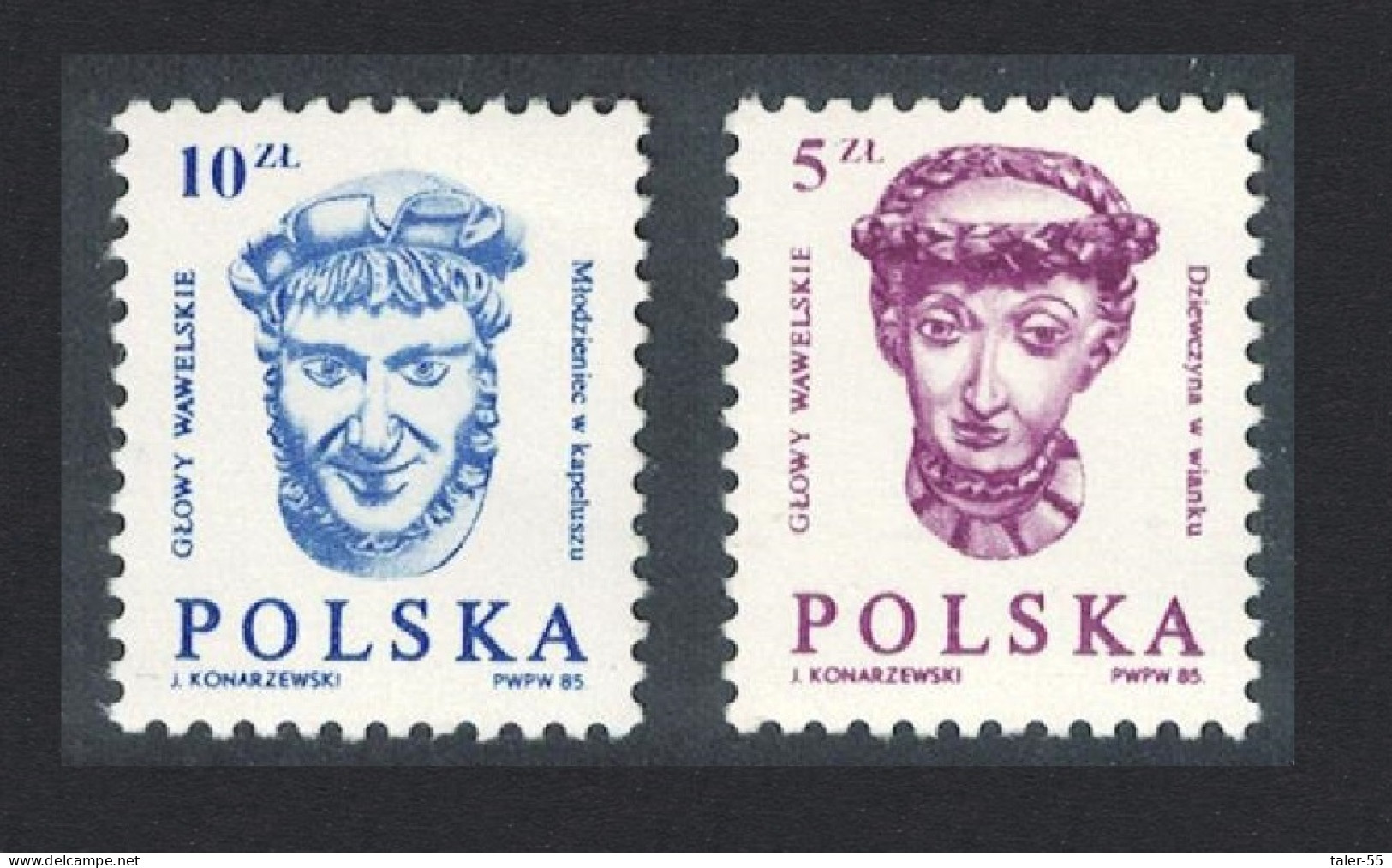 Poland Warrior Man In Cap Carved Heads From Wawel Castle 1982 MNH SG#2837-2838 - Ongebruikt