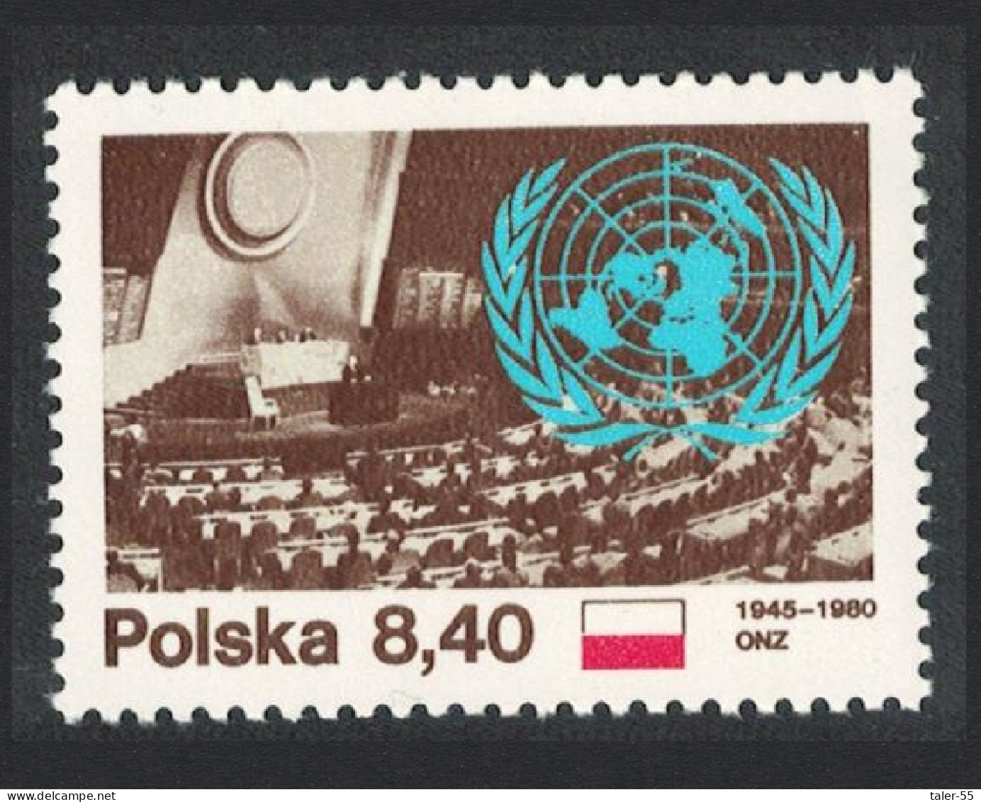 Poland 35th Anniversary Of UNO 1980 MNH SG#2703 Sc#2417 - Unused Stamps