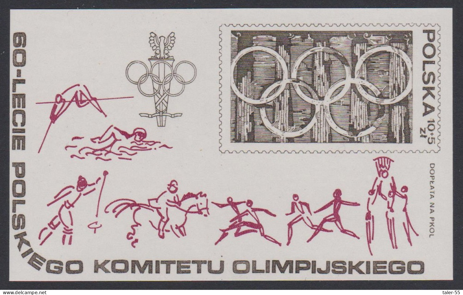 Poland 60th Anniversary Of Polish Olympic Committee MS 1979 MNH SG#MS2604 Sc#B136 - Unused Stamps