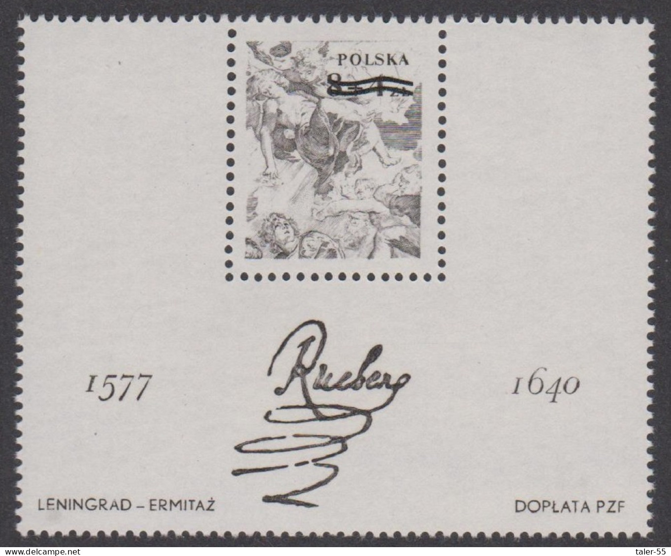Poland Rubens MS Blackprint RARE 1977 MNH SG#MS2488 Sc#B134 - Unused Stamps