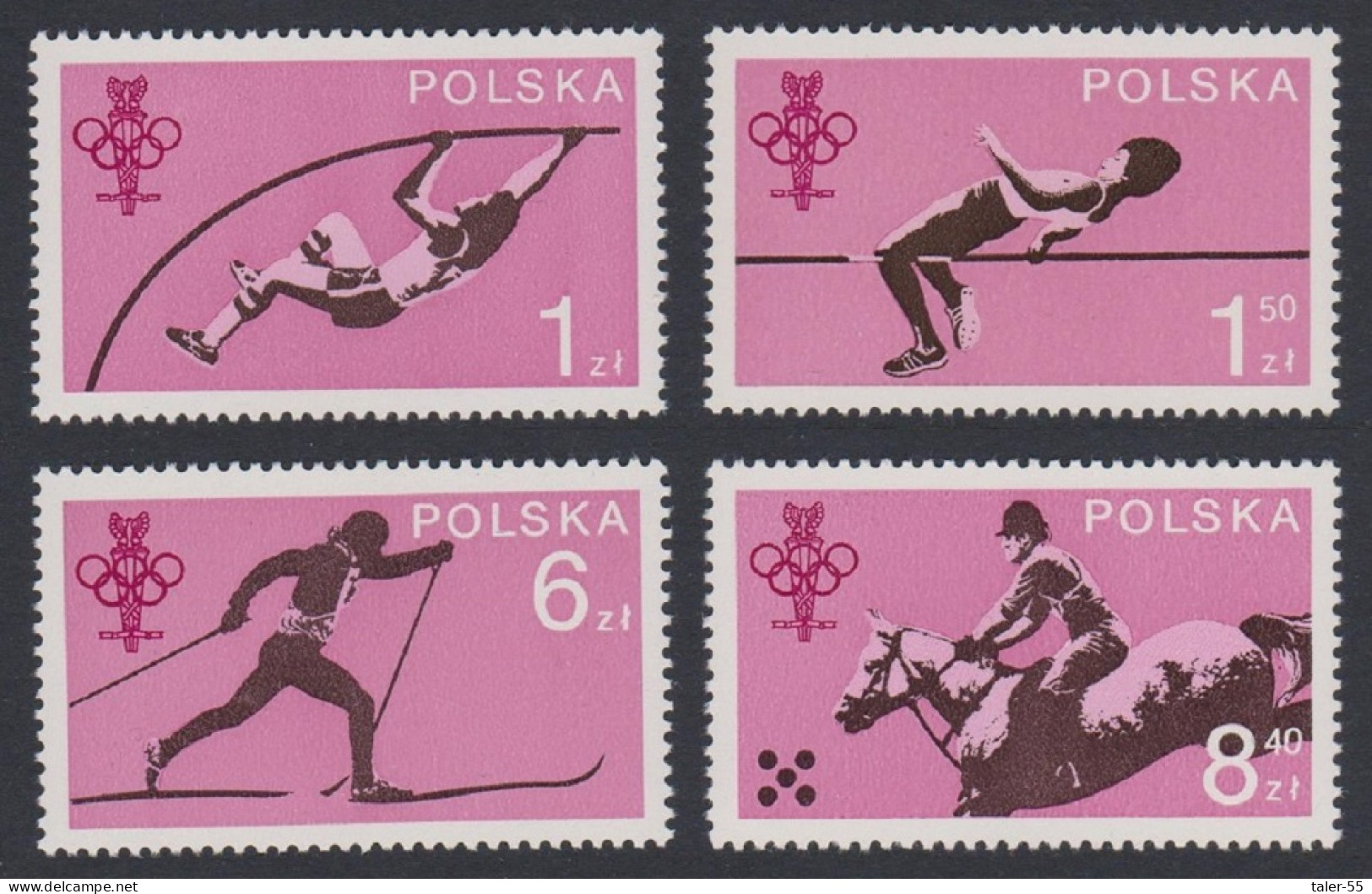 Poland Horses Skiing Athletics Polish Olympic Committee 4v 1979 MNH SG#2600-2603 Sc#2323-2326 - Ongebruikt