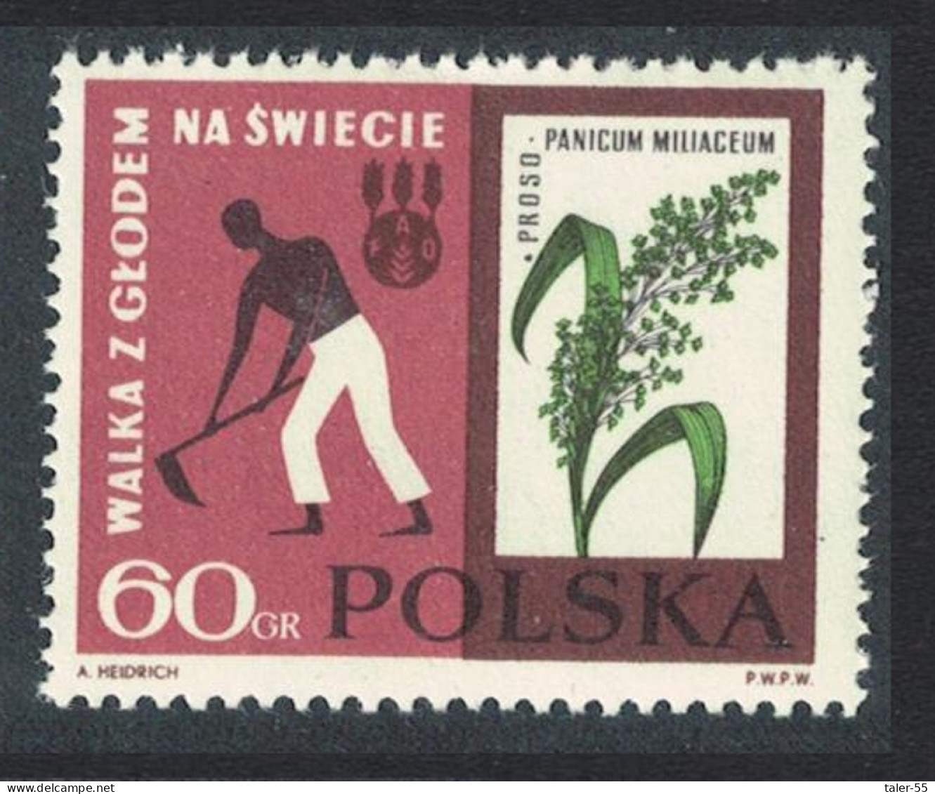 Poland Freedom From Hunger Millet And Hoeing Key Value 1963 MNH SG#1359 Sc#1113 - Unused Stamps