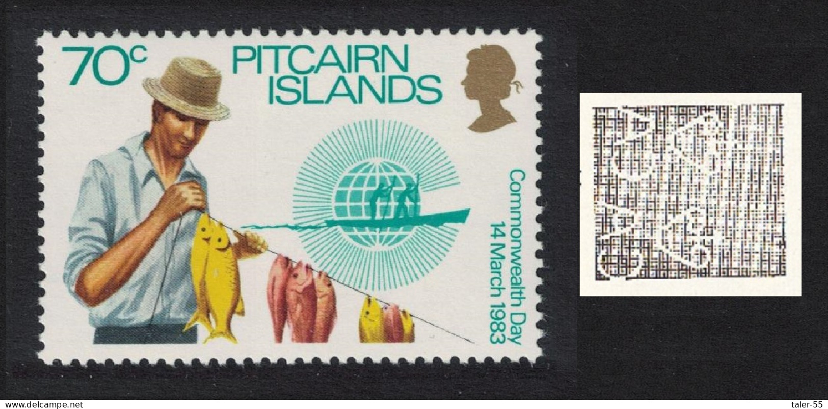Pitcairn Fisherman Watermark Variety RAR 1983 MNH SG#236w - Islas De Pitcairn